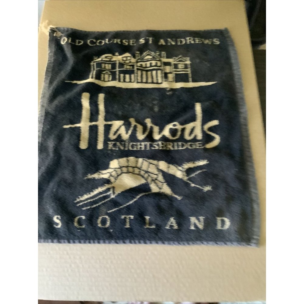 Vintage!! GOLF TOWEL THE OLD COURSE ST ANDREWS; SCOTLAND  HARRODS KNIGHTSBRIDGE